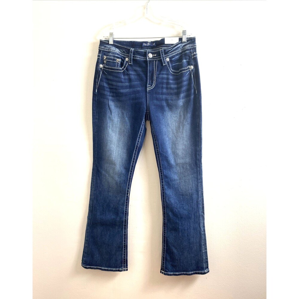 Miss Me Blue Jeans Mid Rise Boot Cut Women 33x32 Dreamcatcher Denim Cowgirl